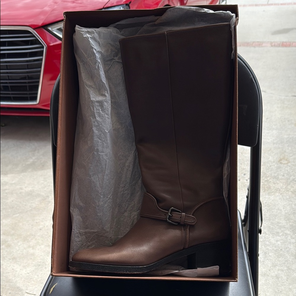 Coach Dark Brown Leather Riding Boots